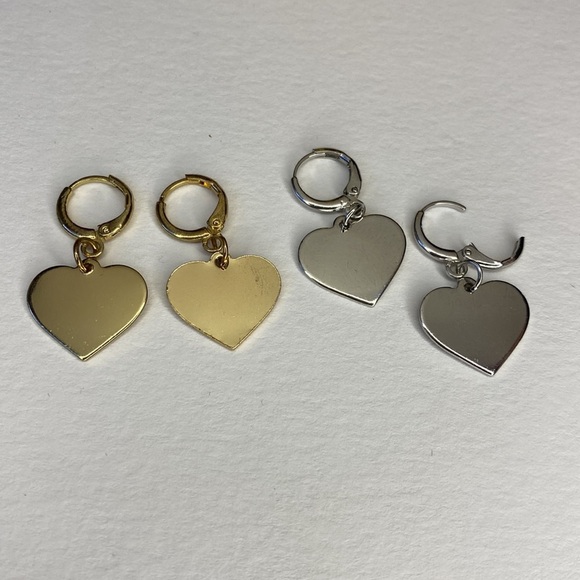 2two pairs Heart dangle earrings - Picture 9 of 9